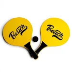 DECOQ High Quality Promotional OEM  Printing  Wooden Beach Tennis Racket Paddle Ball  Game Set