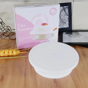 Decorating cake tools plastic cake turntable with color box packaging