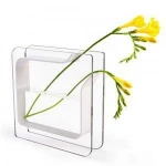 decorative acrylic table vases, acrylic cube vase