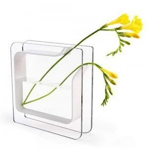 decorative acrylic table vases, acrylic cube vase