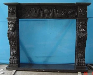 decorative black marble fireplace surrounding