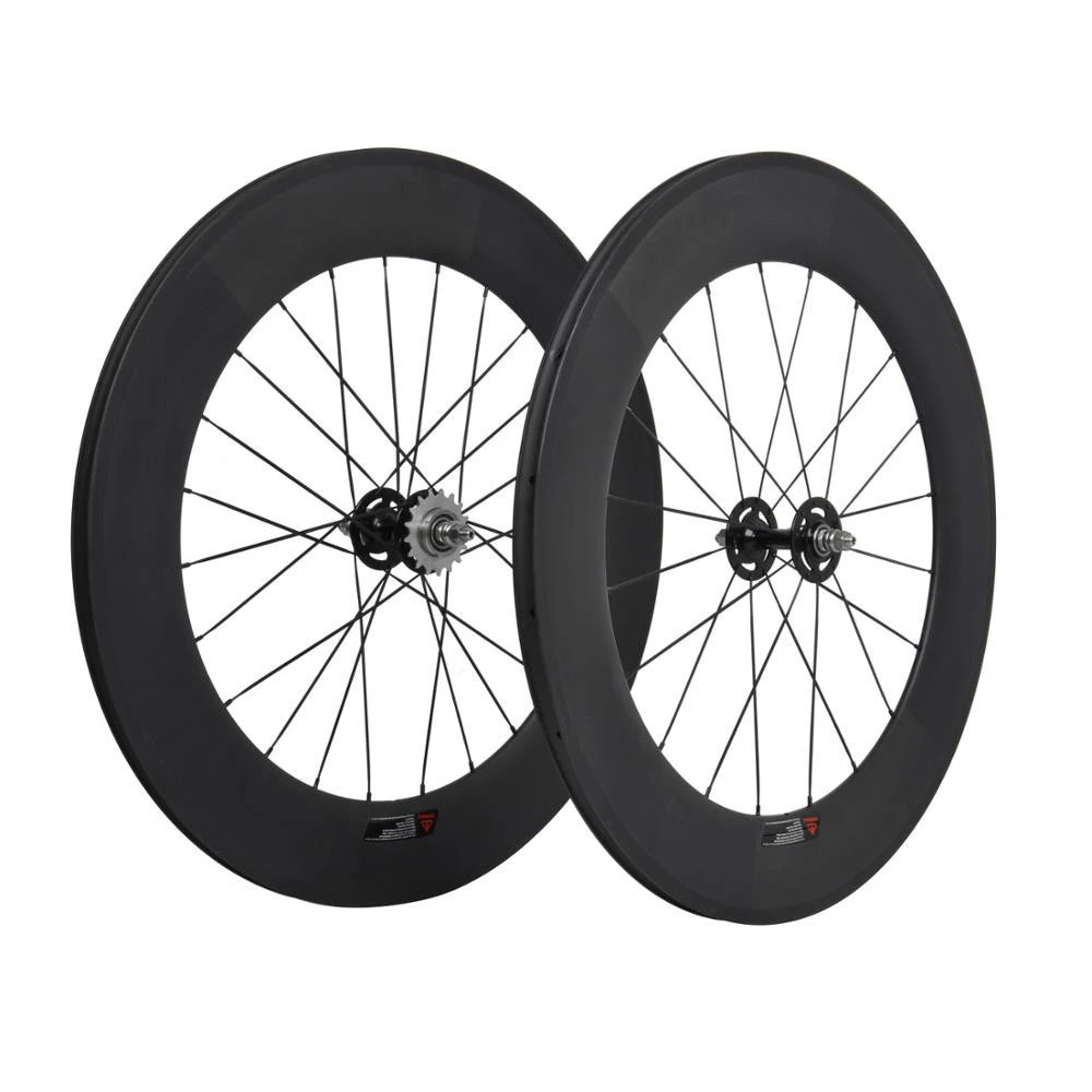 DENGFU 88mm UD Matt Clincher Carbon Fiber Bicycle Wheels Track Fixed Gear Bike Wheelset