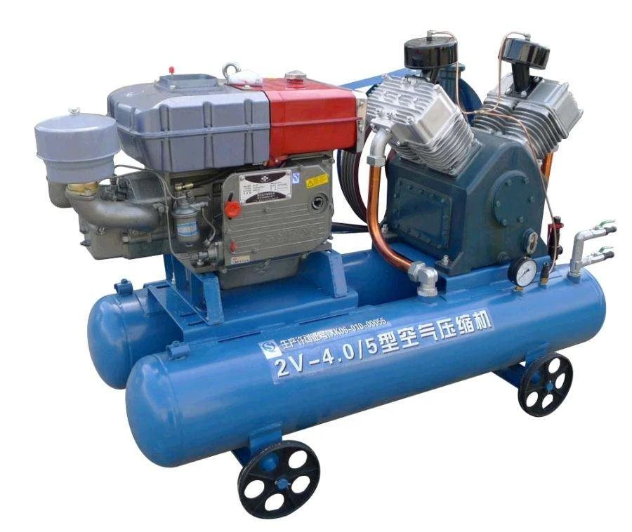 Diesel Engine high-pressure great blue 2V4.0/5 mining piston Portable  18.5kw pneumatic jack hammer  air compressor to drill