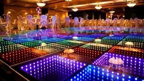 Disco Stage Lighting Newest Tempered Glass 3D Portable Interactive Mirror Dance Floor For Wedding Disco Party