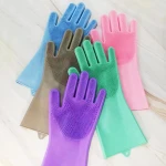 Dishwashing gloves kitchen washing silicone cleaning gloves insulation wear-resistant kitchen household cleaning gloves