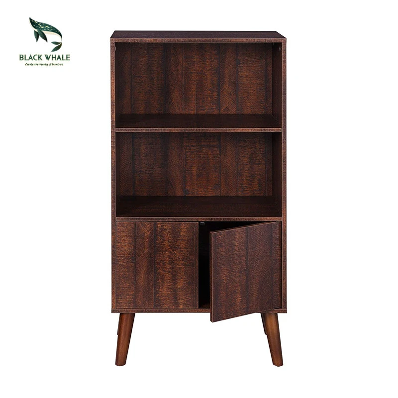 Display Furniture Modern Design Yellow-Brown Book Shelves Wooden Shelf Wood Cabinets Bookcases