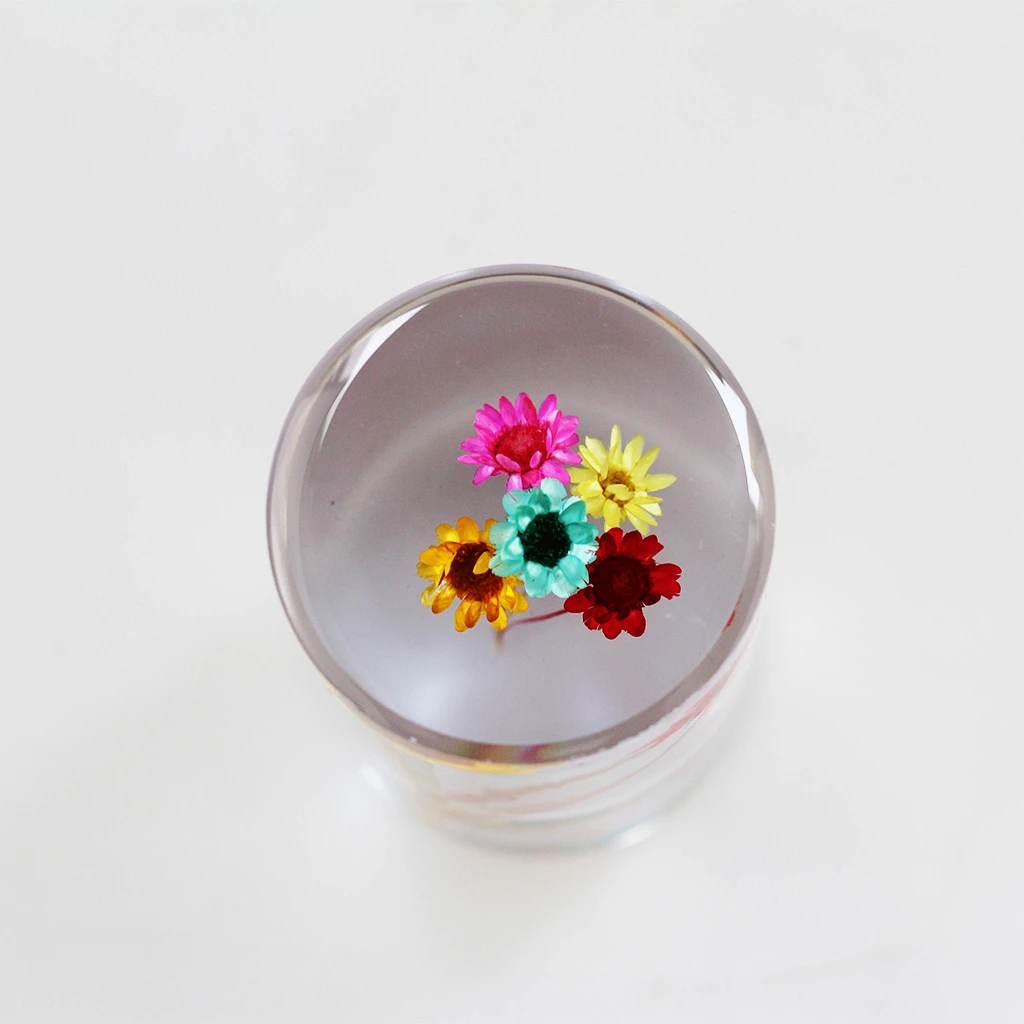 Dried Brazilian Hill Flowers in Clear Transparency Resin For Wedding Souvenirs