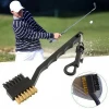 Dual Bristles Golf Club Brush Cleaner Ball 2 Way Cleaning Clip Lightweight Portable Golf Training Aids Practice Equipment