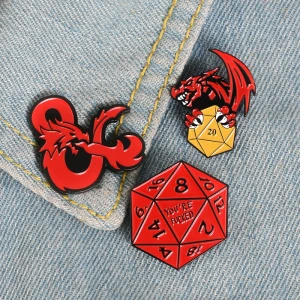 Dungeons &amp; Dragons Twenty-Sided Die RPG D&amp;D Table-top Game Fans Gifts Lapel pins Enamel pins Metal Crafts