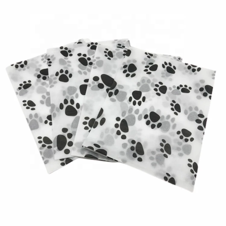 Eco Friendly Custom Printed Logo Dog Paw Pattern Tissue Gift Wrapping Paper