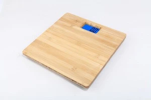 eco series eletronic wooden personal weighing scale with backlit display and 400lbs capacity