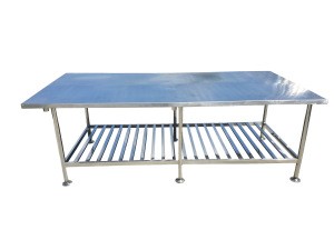 Equipment commercial inox working table for hotel/ restaurant/ kitchen/ seafood machine plant