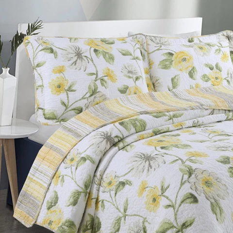 European Style Floral Pattern 100% Cotton Bedspread 230*250 CM Double Quilt Bedspread Bedding Coverlet