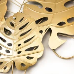 European Style Handmade Iron 3d Wall Home Decoration Creative Living Room Background Metal Leaf Art Decorative Wall Hanging