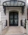 Import Exterior Modern Design House gates, Garden Security Frosted Tempered Glass Decorative Wrought Iron Door from China