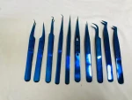Eyelashes Extension Tweezers blue plasma Color Tweezers For Volume Lashes, eyelash tweezers set Custom lash tool