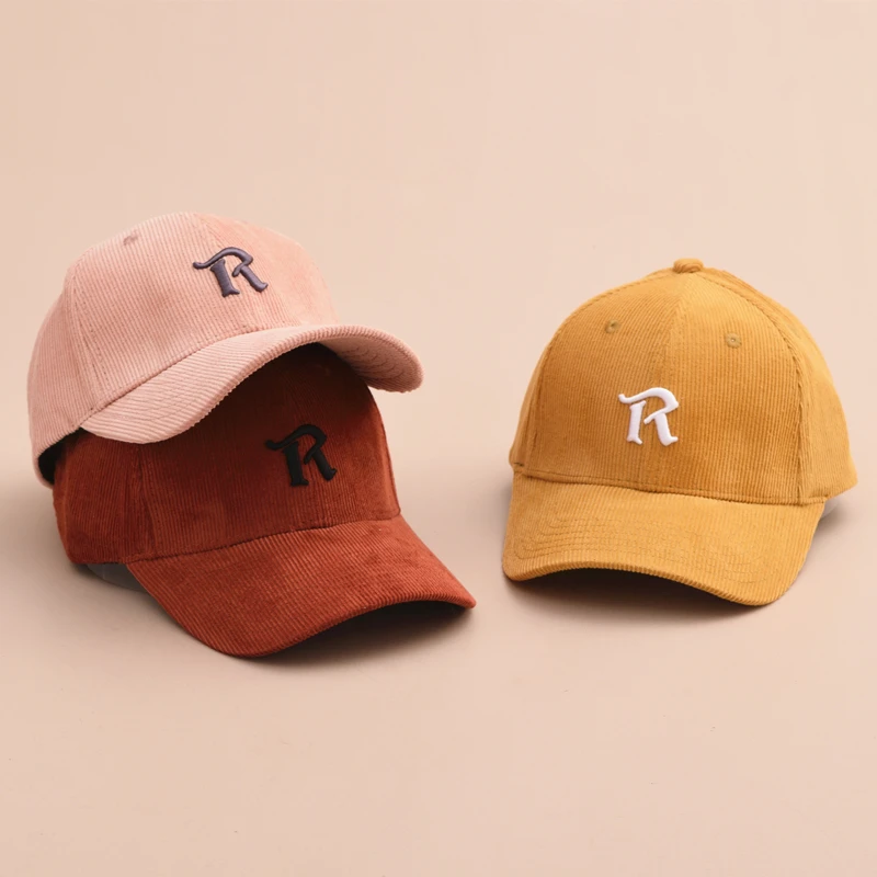 Factory custom fashion logo cap wholesale, corduroy baseball cap hats