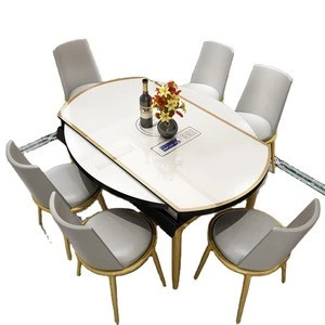Factory directly sale set marble round dining tables hotel restaurant furniture OEM
