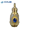 Factory Price Luxury 12ml 15ml Refillable Custom Metal Gloden Alloy Arabic Oil Perfume Bottle