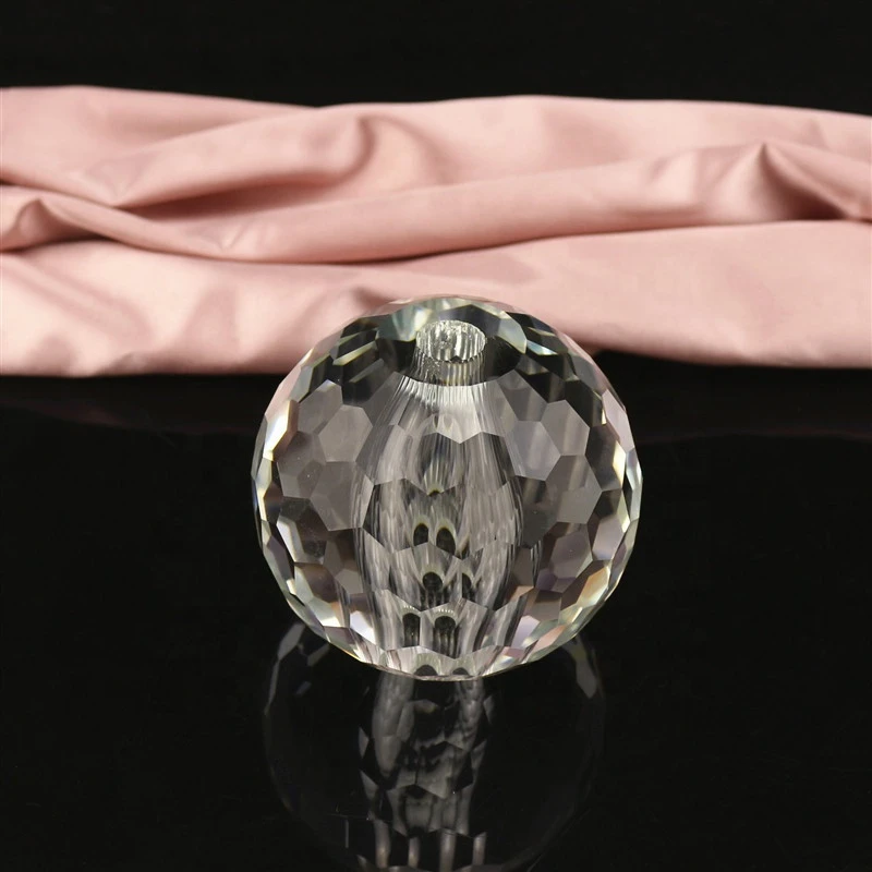 Factory Supply Faceted Hollow Crystal Balls Faceted Crystal Glass Ball with Hole Drilled Crystal Glass Ball