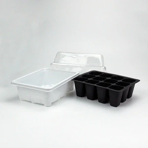 Factory Wholesale 12 Cell Plastic Seed Planter Tray
