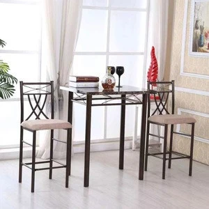 Factory Wholesale Dining Room Furniture Modern Simple Design Marble Table Top High Legs Low Back Dining Room Set