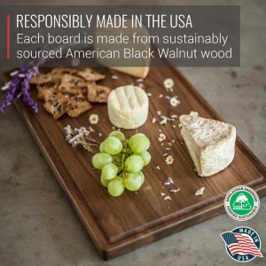 Factory wholesale natural wooden chopping board walnuts cutting board with handle