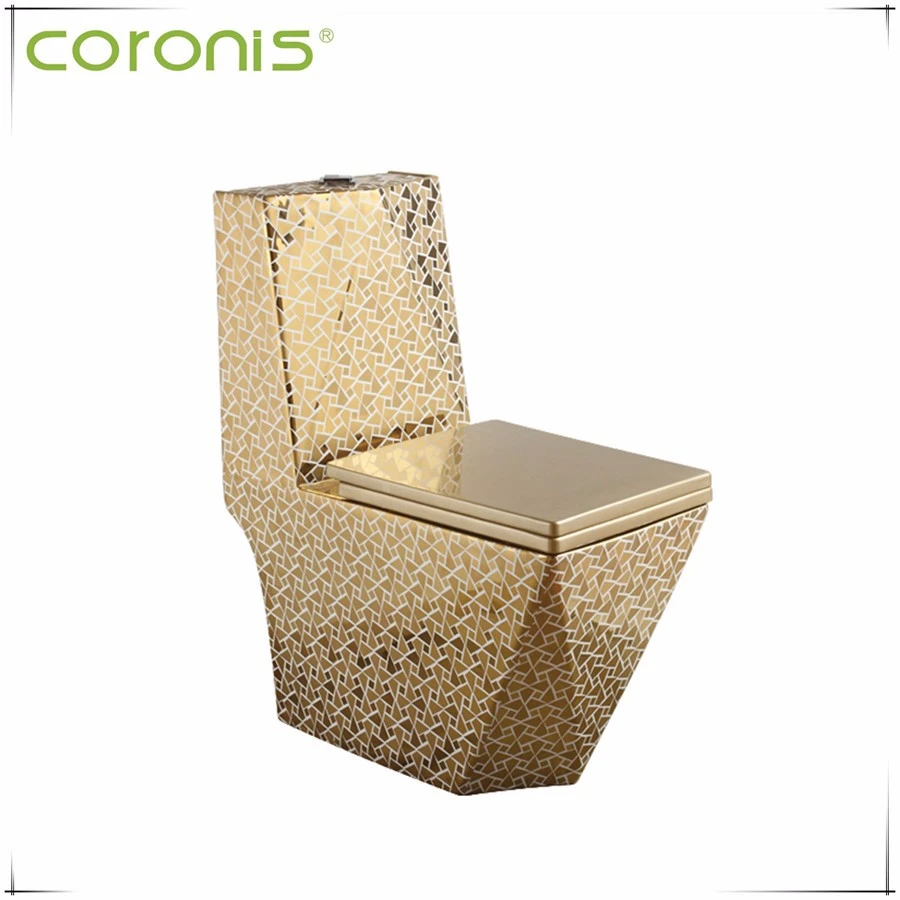 Fancy luxury design sanitary ware wc water closet gold toilet seat