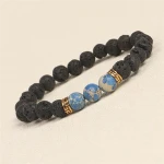 Fashion 8mm Lava Stone Beads Energy Bracelet DIY Gemstone Beaded Bracelet In Stock