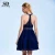 Import Fashion Crop Top Designs Sleeveless  Homecoming Dress back Zipper Short Dress Drill Fabric Two Pieces Dress 2019 from China