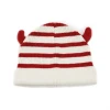 Fashion custom winter warm cute ears stripe cotton blended knitted baby winter hats