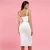 Fashion Spaghetti Straps Side Split Sexy White Bodycon Bandage Dress For Women