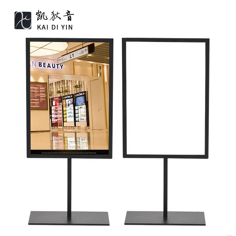 Fashionable metal A4 desktop standing poster display stand Billboard double-sided menu stand