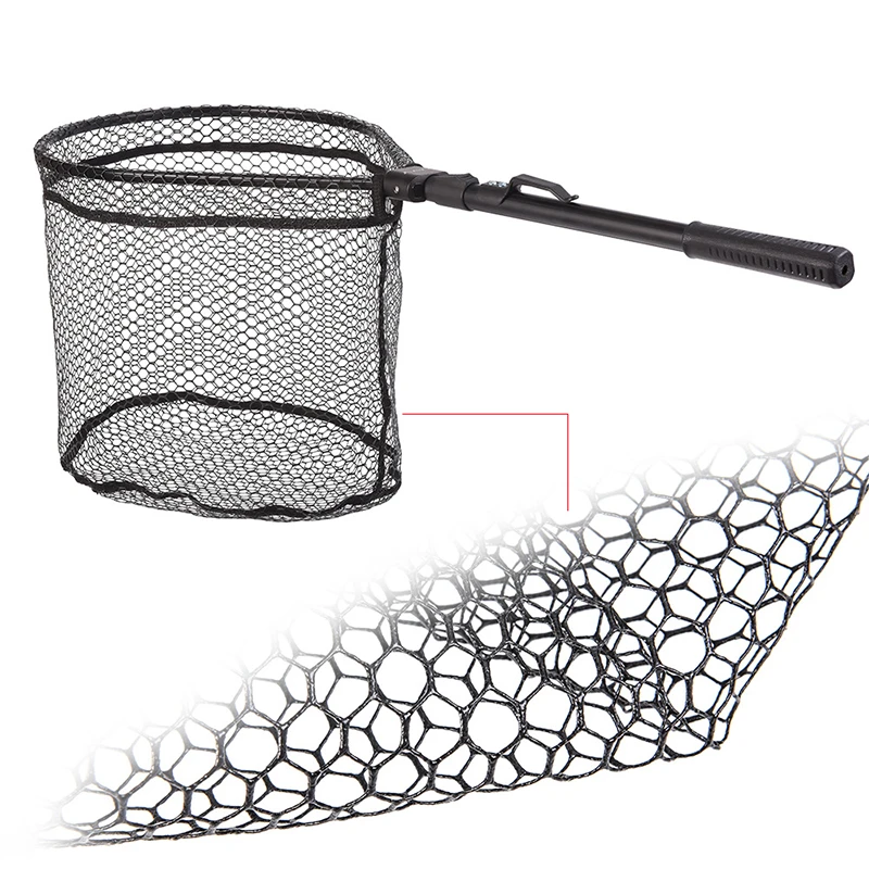 Fast folding aluminum alloy nylon mesh fishing hand net