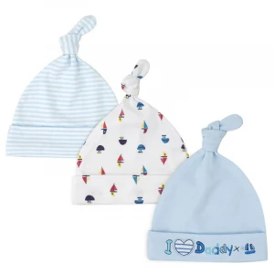 Feiyou new Amazon hot selling 3 Pack infant baby unisex Stripes  Printed embroidery soft baby cotton baseball cap baby Knot hat
