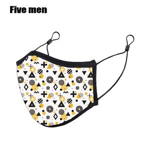Five Men Printed Breathable silver ion Party Face Protection Cover For Spring And Summer Use
