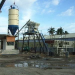 Floating electric concrete batching plant machine hzs25 batching plant