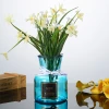 Flower Tabletop Vase  Room Decoration Accessories Festival Decoration Round Tall Glass Vase