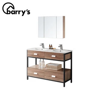 Foshan furniture modern drawer bathroom wash basin mirror cabinet vanity with legs