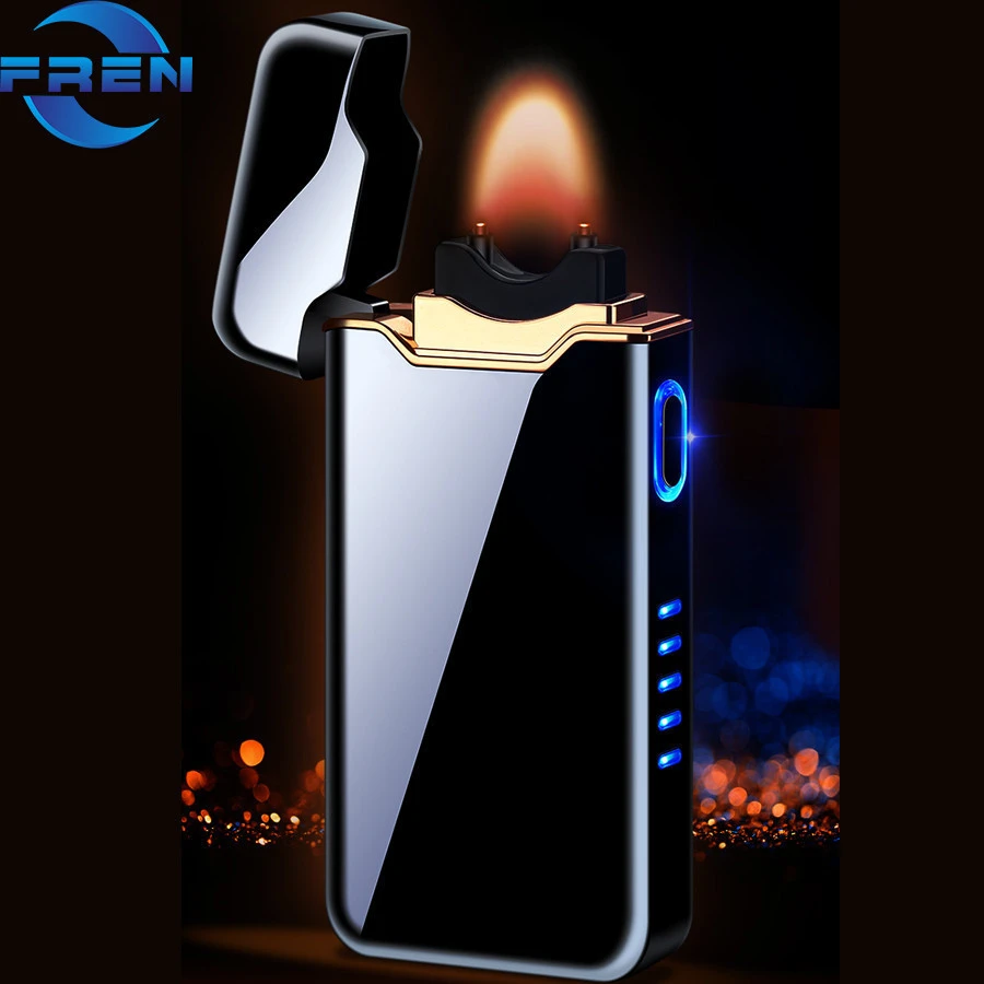 FR-818 Factory Wholesale USB Electric Cigarette Keychain Match Lighter with battery indicate