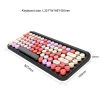Free Shipping Fashion New Women Dot Bluetooths Wireless Colorful Lipstick Mechanical Keyboard for Laptop Desktop Phone
