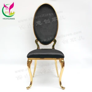 French Style Wedding Chairs Black Velvet Chair Stainless Steel Gold Hotel Events Chair
