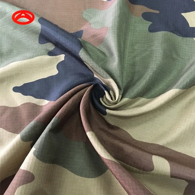 Full Dull Nylon Ribstop Taslon Fabric Camouflage Printed