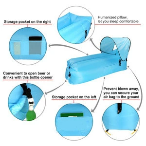 Functional outdoor foldable sleeping air bag inflatable banana shape air sleeping bag