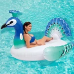 Funny PVC Inflatable Ride On Peacock Pool Float Summer Outdoor Water Play Equipment Toys For kids and adult
