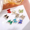 G001 Delicate Brass Rhinestone Butterfly Pendant Gold Plated Crystal Butterfly Pendant for Jewelry Making Supplies