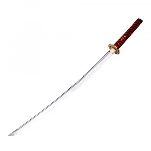 Gold dragon saya black and red handle samurai sword japanese katana