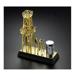 golden petroleum equipment gift with oil tank oil drilling rig model gift CL113