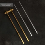 Good quality light luxury gold Hammered sand Polished Stainless Steel anti-slip chopsticks royal flatware cutlery