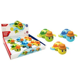 Good selling bathroom baby swimming shower toy bathtub mini bath animals toys plastic wind up sea turtle 6PCS